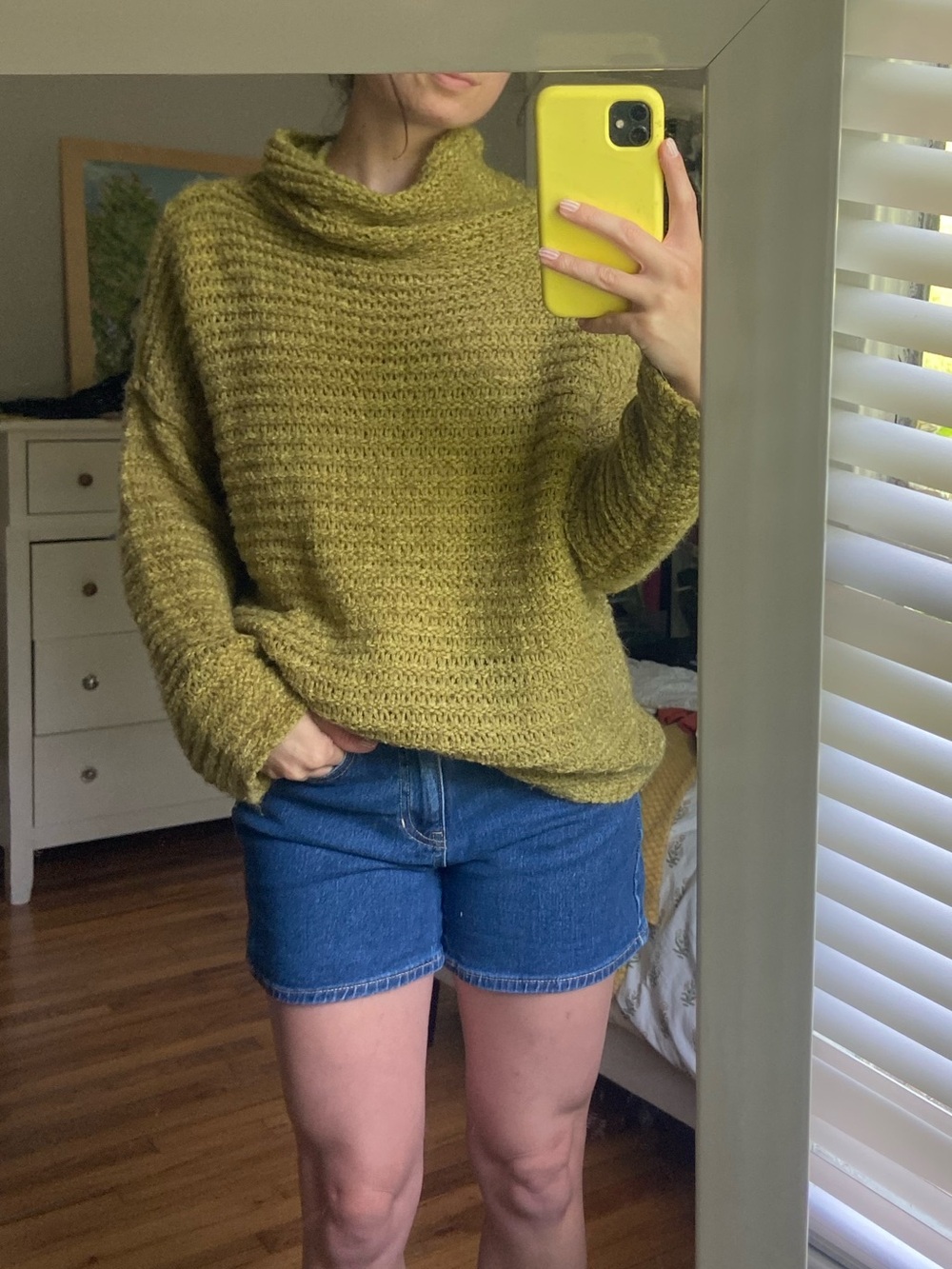 Aerie Drop Shoulder Easy Going Pullover Knit Cowl Neck Sweater